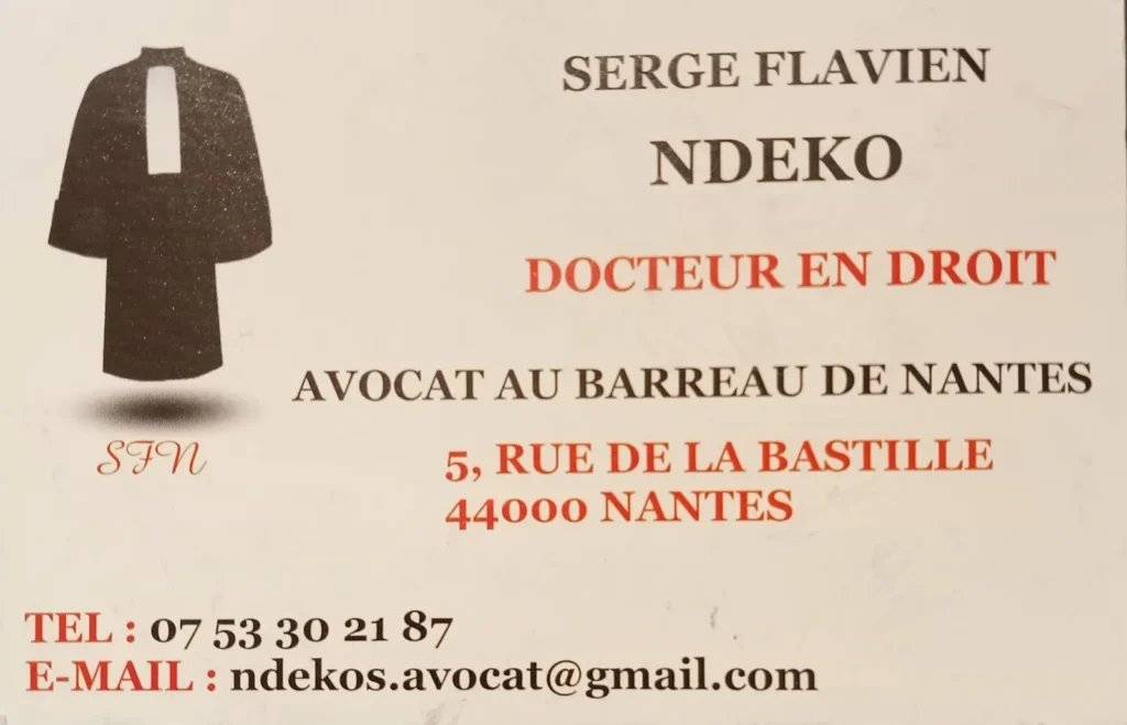 Avocat Serge Flavien NDEKO (NANTES)